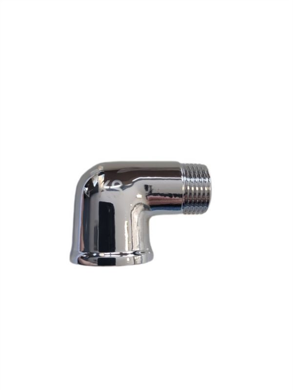 Kolanko redukcyjne gwint zewnętrzny 3/8" x 1/2" chrom