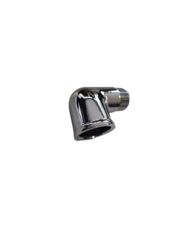 Kolanko redukcyjne gwint zewnętrzny 3/8" x 1/2" chrom