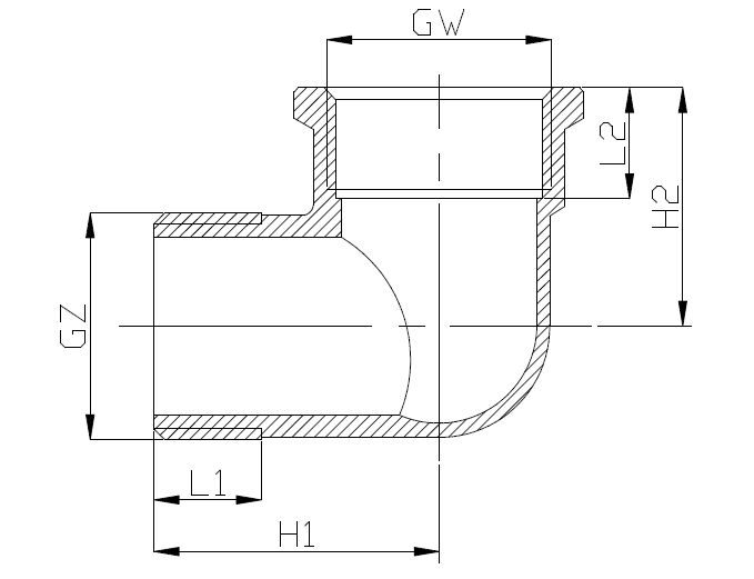 Kolano Hydrauliczne INVENA Mosiężne Nakrętno-Wkrętne GW/GZ 1/2" 1 szt.