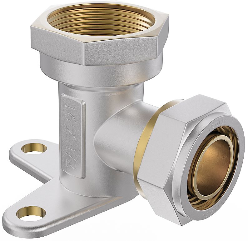 Kolano naścienne skręcane Mexen PEX-S srebrne 16x1/2'' GW 1 szt.