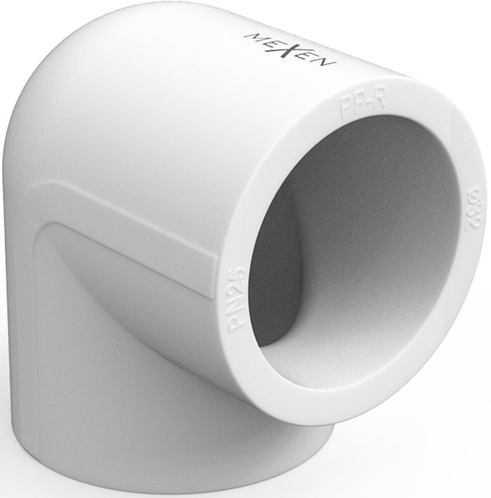 Kolano zgrzewane Mexen PP-R 90 stopni 40x40 bez koloru 1 szt. 1 szt.
