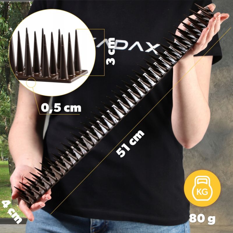 Kolce Na Ptaki KADAX Gołębie Plastikowe Listwa 3,5x51cm 1szt.