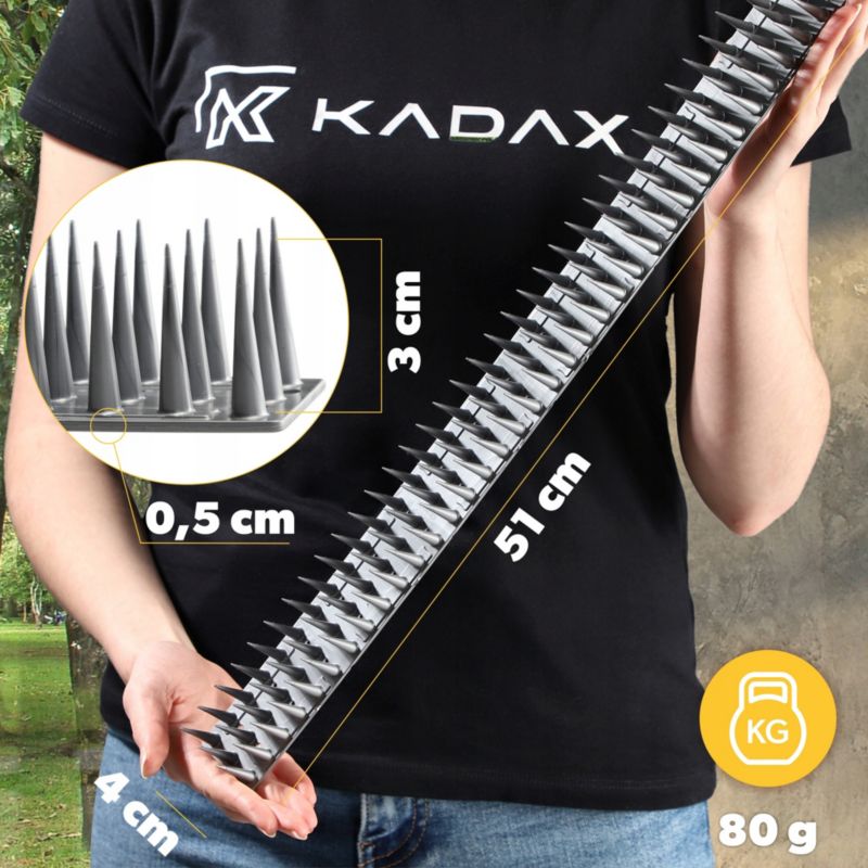 Kolce Na Ptaki KADAX Gołębie Plastikowe mocne 6szt 3,06m 6szt.