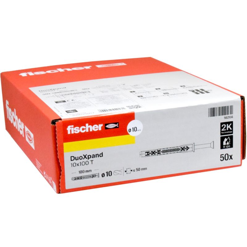 Kołek ramowy Fischer DuoXpand 10 x 100 T z wkrętem 50 sztuk