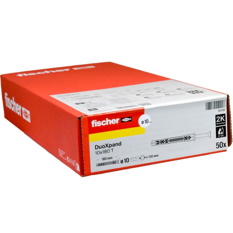 Kołek ramowy Fischer DuoXpand 10 x 180 T z wkrętem 50 sztuk