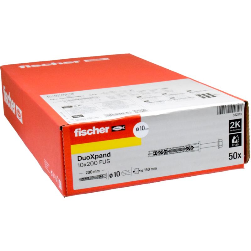 Kołek ramowy Fischer DuoXpand 10 x 200 FUS z wkrętem 50 sztuk