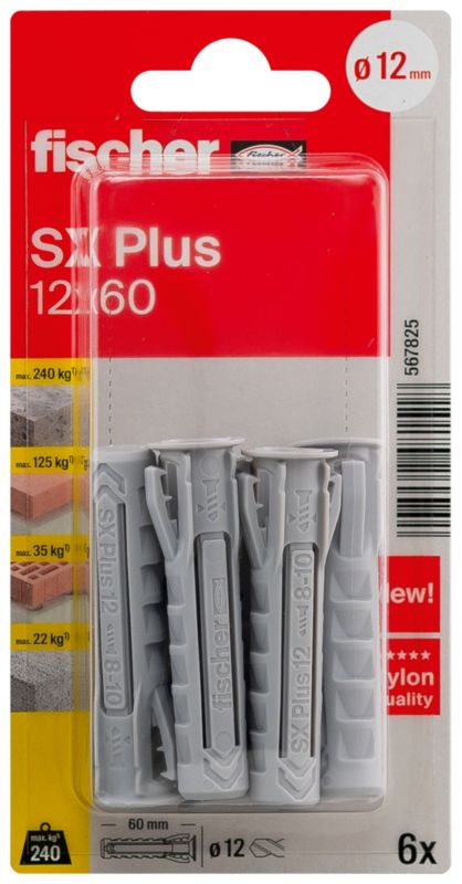 Kołek rozporowy Fischer SX Plus 12 X 60 mm 6 szt.