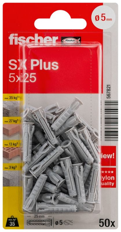 Kołek rozporowy Fischer SX Plus 5 X 25 mm 50 szt.