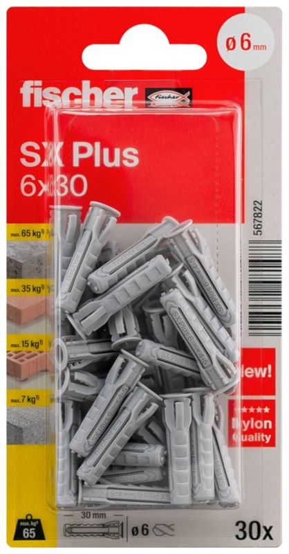 Kołek rozporowy Fischer SX Plus 6 X 30 mm 30 szt.