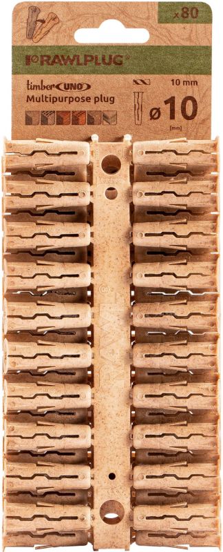 Kołek uniwersalny Rawlplug Timber Uno z drewna 10 x 36 mm 80 szt.