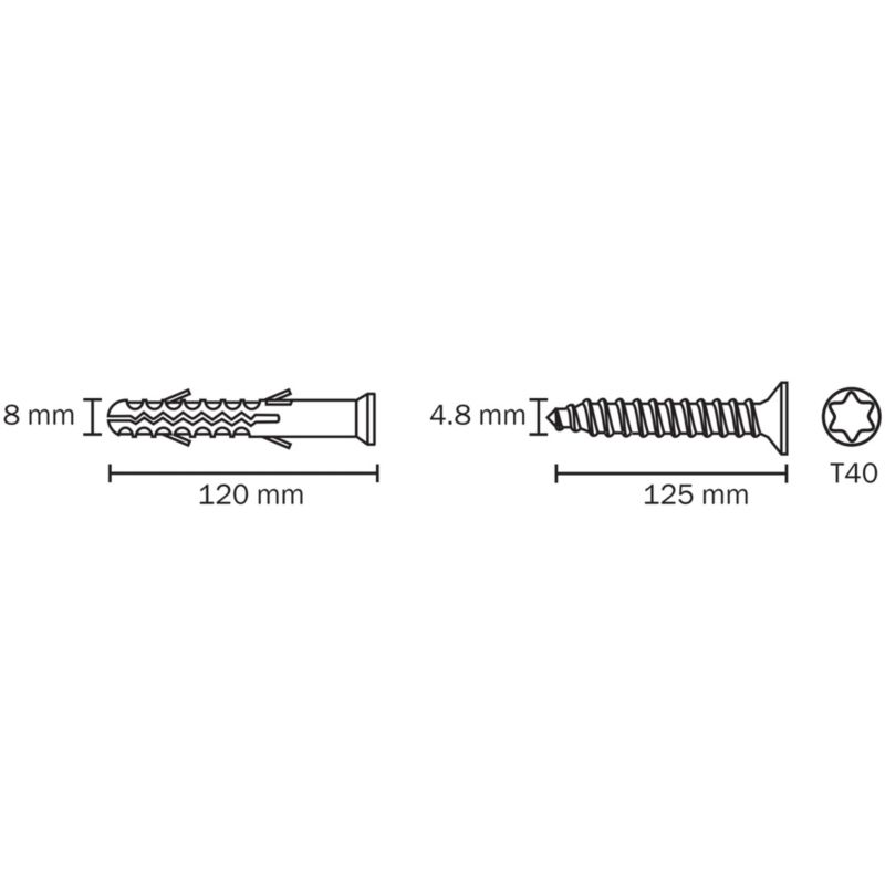 Kołki ramowe Diall z wkrętem 8 x 120 mm 6 szt.