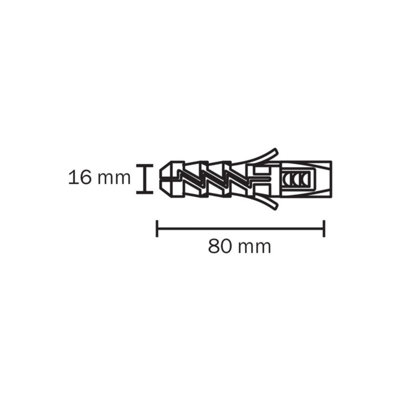 Kołki rozporowe Diall nylonowe 16 x 80 mm 4 szt.