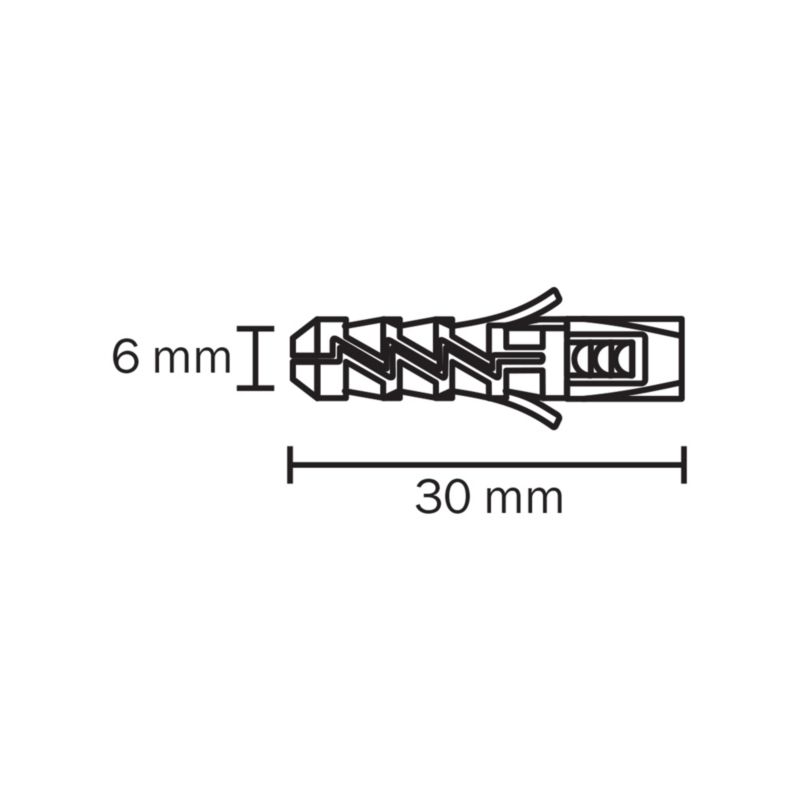 Kołki rozporowe Diall nylonowe 6 x 30 mm 100 szt.