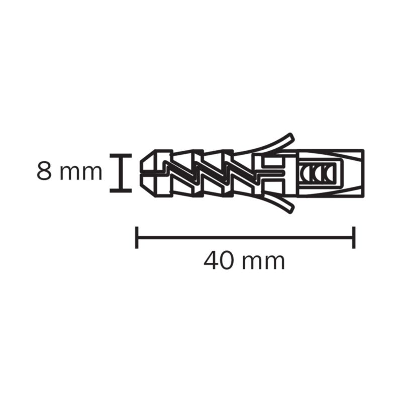 Kołki rozporowe Diall nylonowe 8 x 40 mm 20 szt.