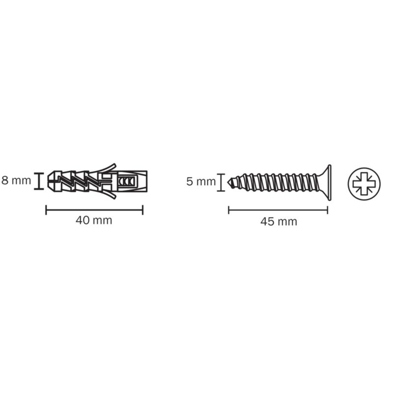 Kołki rozporowe Diall nylonowe z wkrętem 8 x 40 mm 50 szt.
