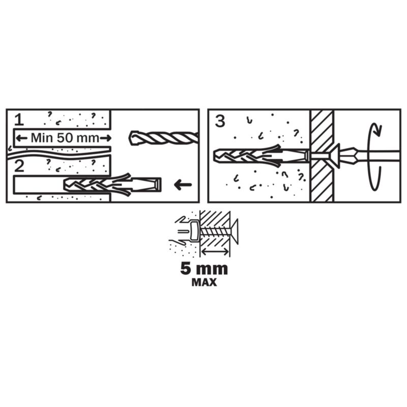Kołki rozporowe Diall nylonowe z wkrętem 8 x 40 mm 50 szt.