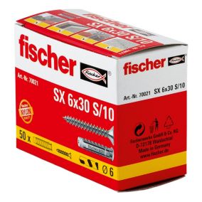 Kołki rozporowe Fischer SX 6 x 30 mm z wkrętem 50 szt.