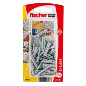 Kołki rozporowe z wkrętami Fischer SX 5 x 25 mm 25 szt.
