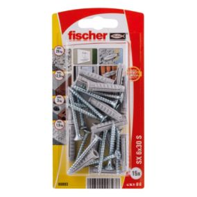 Kołki rozporowe z wkrętami Fischer SX 6 x 30 mm 15 szt.
