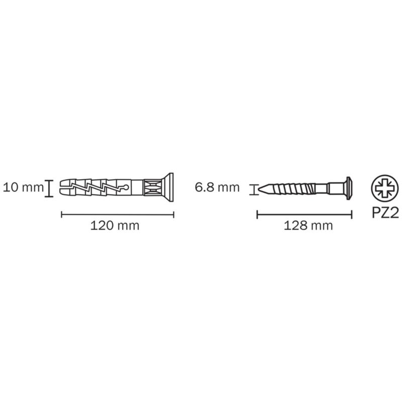 Kołki SM Diall nylonowe z lejkiem 10 x 120 mm 10 szt.