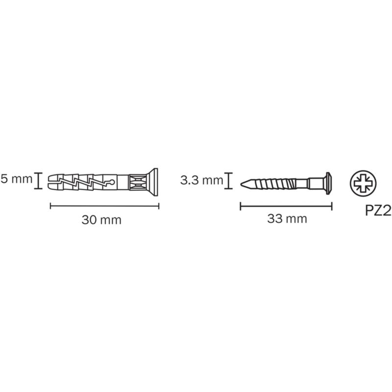 Kołki SM Diall nylonowe z lejkiem 5 x 30 mm 20 szt.