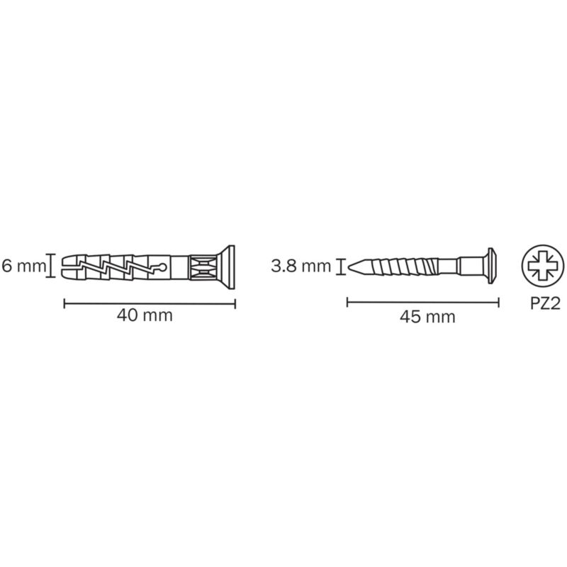 Kołki SM Diall nylonowe z lejkiem 6 x 40 mm 100 szt.