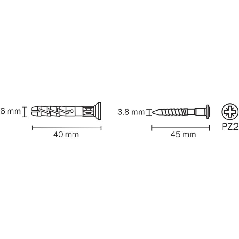 Kołki SM Diall nylonowe z lejkiem 6 x 40 mm 20 szt.
