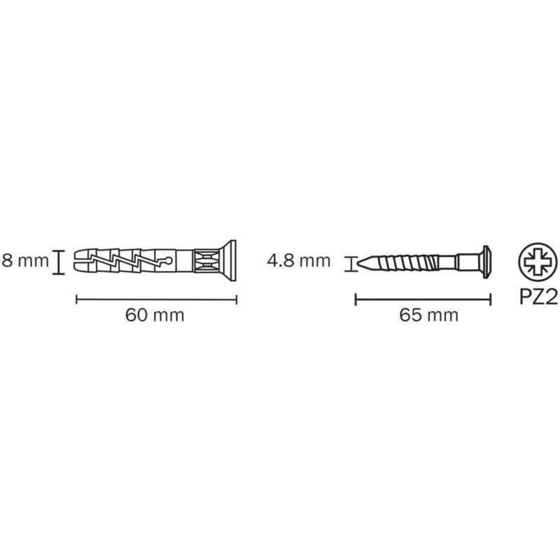 Kołki SM Diall nylonowe z lejkiem 8 x 60 mm 10 szt.