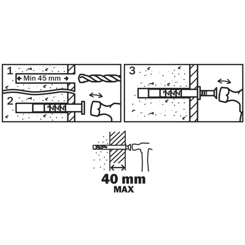 Kołki SM Diall nylonowe z lejkiem 8 x 80 mm 50 szt.