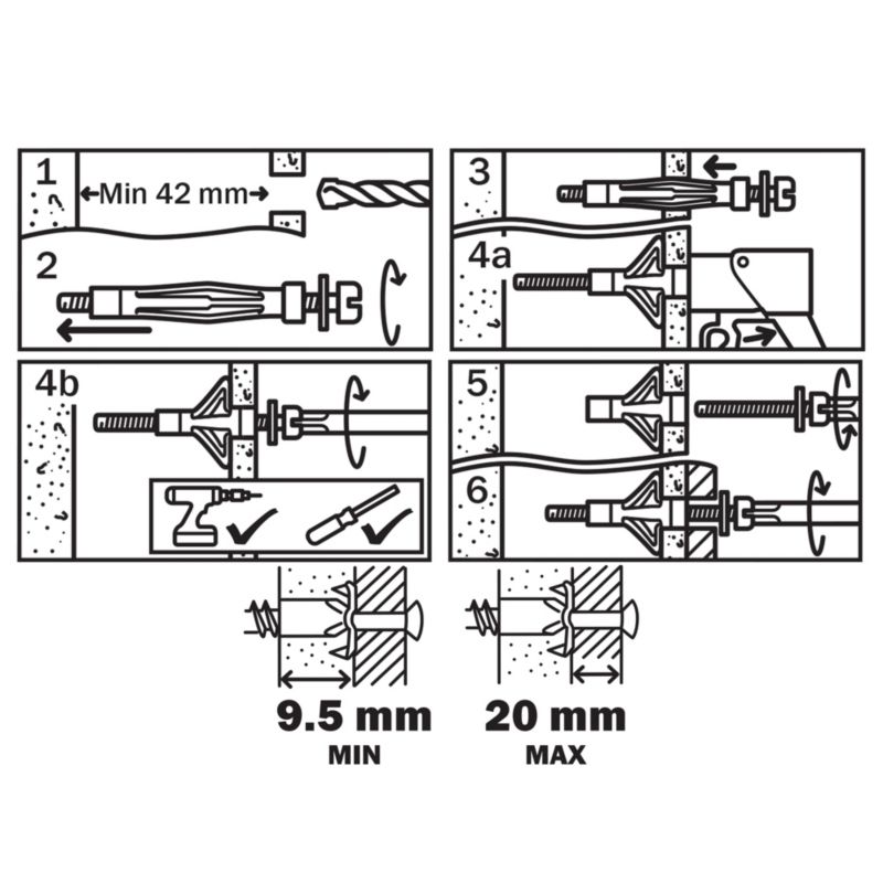 Kołki stalowe Diall do g-k 6 x 59 mm 4 szt.