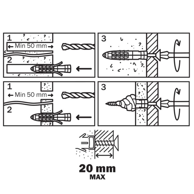 Kołki uniwersalne Diall z wkrętem 8 x 40 mm 30 szt.