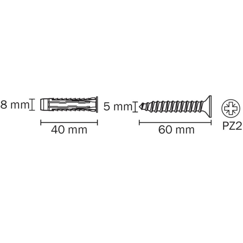 Kołki uniwersalne Diall z wkrętem 8 x 40 mm 30 szt.