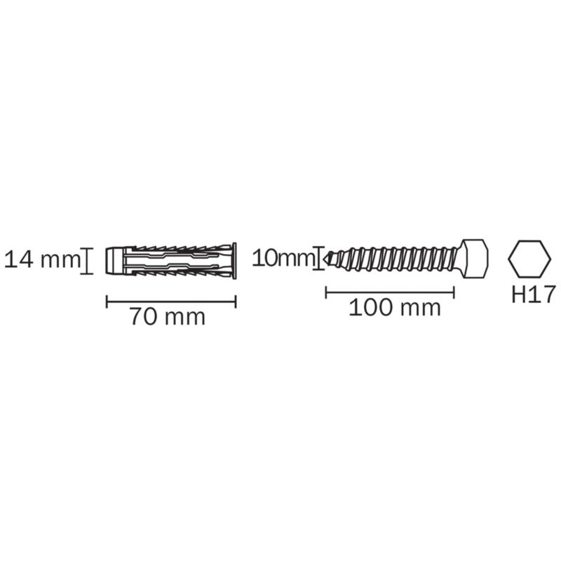 Kołki uniwersalne Diall z wkrętem kluczowym 14 x 75 mm 20 szt.