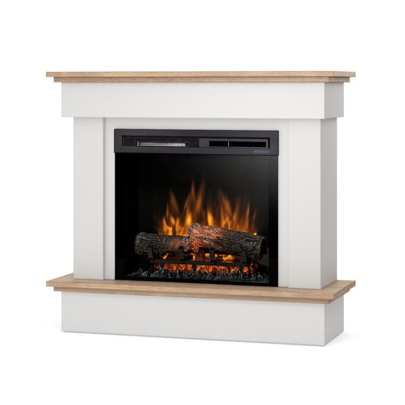 Kominek elektryczny Warmtec Tormes 23" XHD 1400W funkcja grzania LED biały mat, jasny dąb 1 szt.