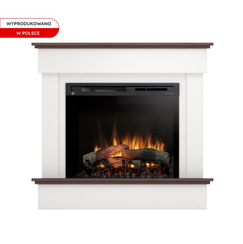 Kominek elektryczny Warmtec Tormes 28" XHD 1400W funkcja grzania LED biały mat, ciemny dąb 1 szt.