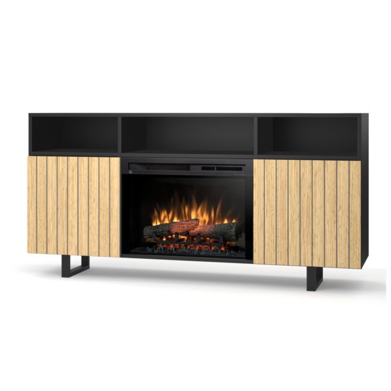 Kominek elektryczny Warmtec Trivel 1400W 26" XHD Czarny Mat, Dąb Europejski 1 szt.