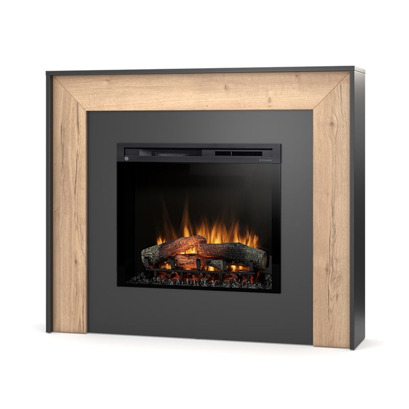 Kominek elektryczny Warmtec Zuni 28" XHD 1400W funkcja grzania LED czarny z drewnem 1 szt.