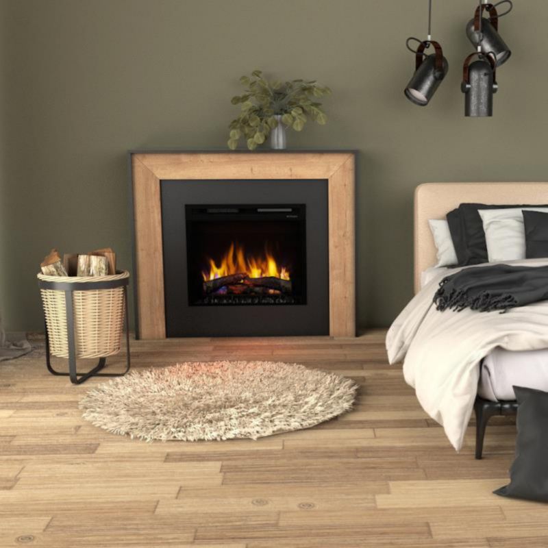 Kominek elektryczny Warmtec Zuni 28" XHD 1400W funkcja grzania LED czarny z drewnem 1 szt.