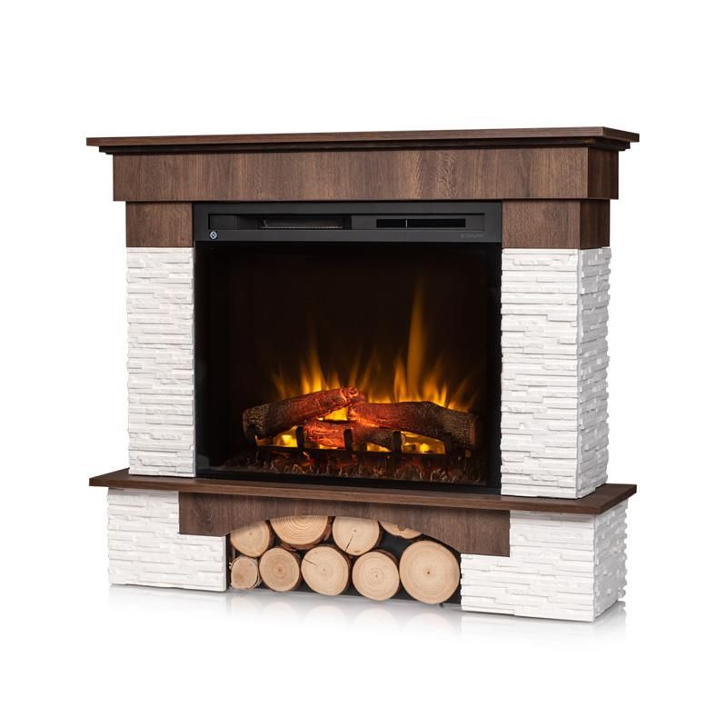 Kominek elektryczny z funkcją grzewczą Warmtec Porto 28" XHD 1400W W01-Ciemny orzech 1szt.