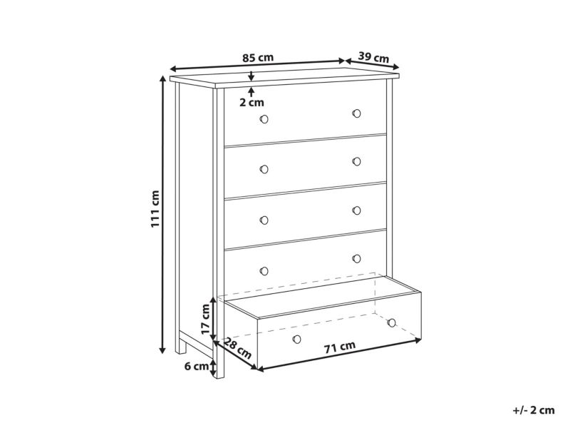 Komoda 85 cm jasne drewno Salton 1 szt.