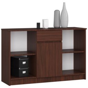 Komoda Akord B17 Wenge 120 cm 1 drzwi 1 szuflada kolor Wenge mat 6 półek 120x40x77 cm 1 szt.