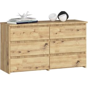 Komoda Akord CL100 Dąb Artisan 100 cm 6 szuflad kolor Dąb Artisan mat 100x35x57 cm 1 szt.