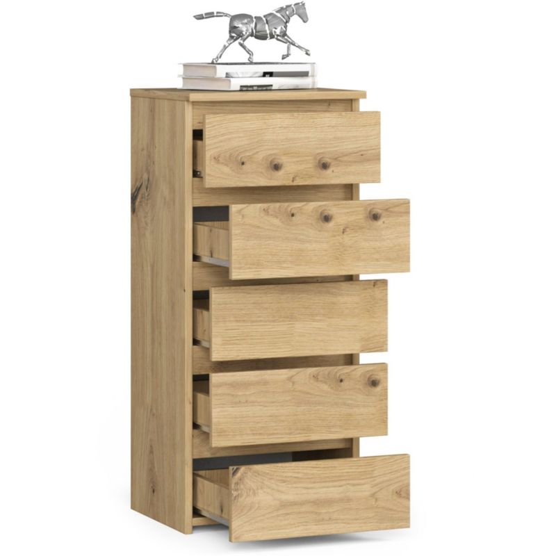 Komoda Akord CL5 Dąb Artisan 40 cm 5 szuflad kolor Dąb Artisan mat 40x35x92 cm 1 szt.