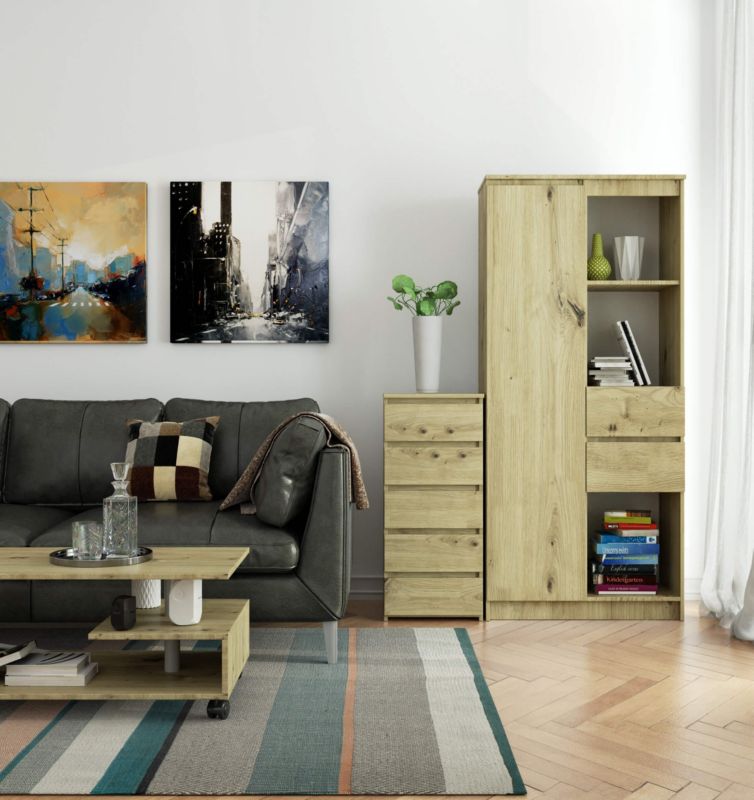 Komoda Akord CL5 Dąb Artisan 40 cm 5 szuflad kolor Dąb Artisan mat 40x35x92 cm 1 szt.