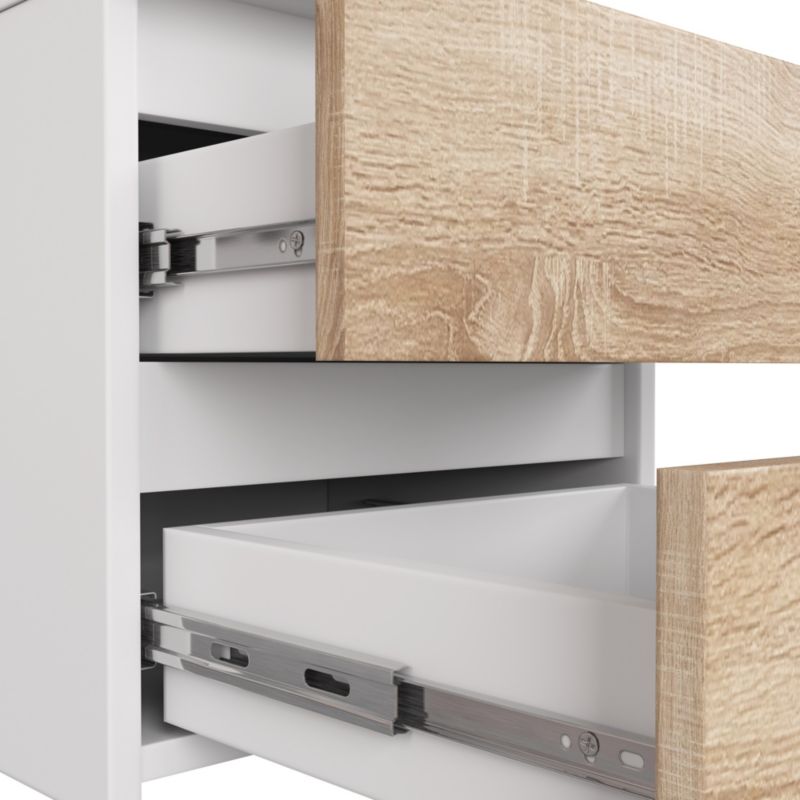 Komoda Akord CL6 Biały 40 cm 6 szuflad fronty kolor Dąb Sonoma mat 40x35x109 cm 1 szt.
