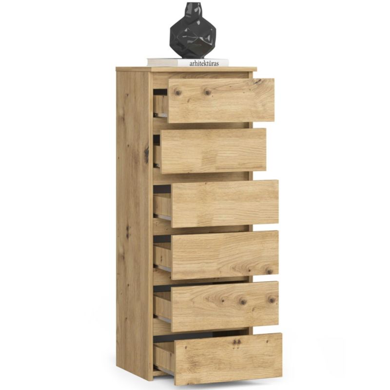 Komoda Akord CL6 Dąb Artisan 40 cm 6 szuflad kolor Dąb Artisan mat 40x35x109 cm 1 szt.