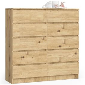Komoda Akord K120 Dąb Artisan 120 cm 10 szuflad kolor Dąb Artisan mat 120x40x121 cm 1 szt.