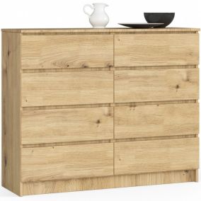 Komoda Akord K120 Dąb Artisan 120 cm 8 szuflad kolor Dąb Artisan mat 120x40x99 cm 1 szt.