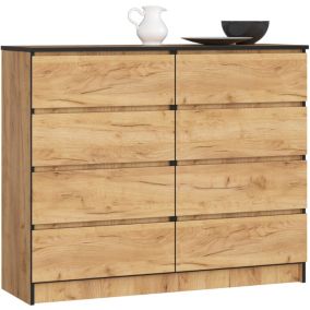 Komoda Akord K120 Dąb Craft 120 cm 8 szuflad kolor Dąb Craft mat 120x40x99 cm 1 szt.