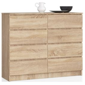 Komoda Akord K120 Dąb Sonoma 120 cm 8 szuflad kolor Dąb Sonoma mat 120x40x99 cm 1 szt.